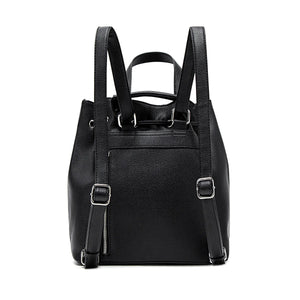 Leah Backpack - Black Pebbled