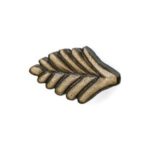Leaf Cast Iron Knob - Antique Brass