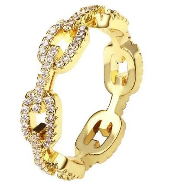 Link Ring - 18K Gold Plated Sterling Silver