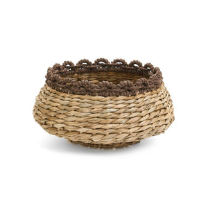 Low Grass Basket - Natural/Chocolate Brown