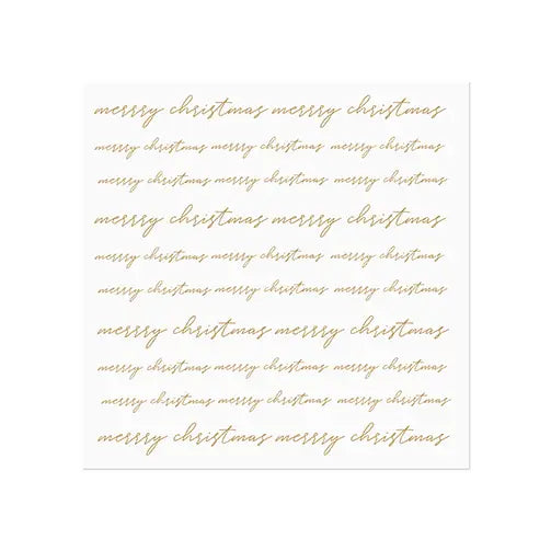 Luncheon Napkin - Merry Christmas Gold