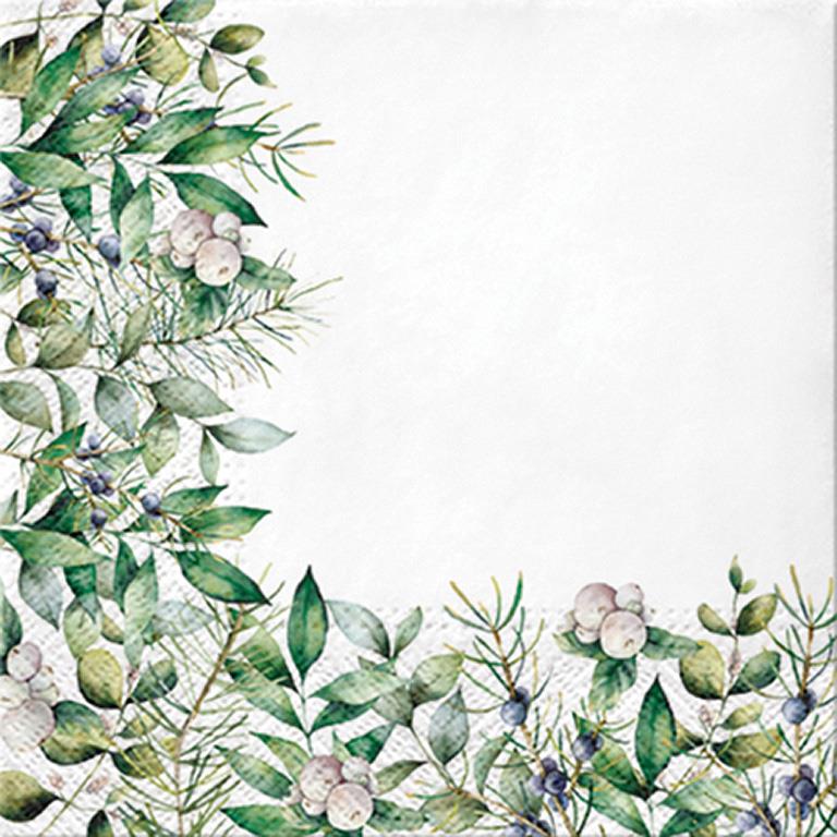 Luncheon Napkins - Winter Greenery