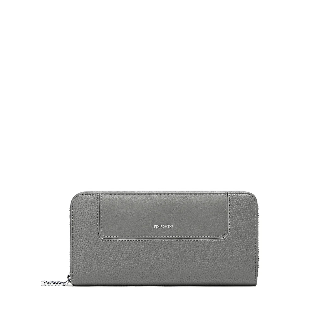 Mae Zip Wallet - Grey Pebbled