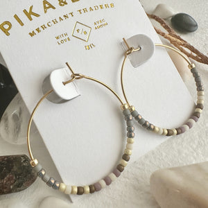 Memphré Bead Hoop Earrings Canoe Lake - Gold