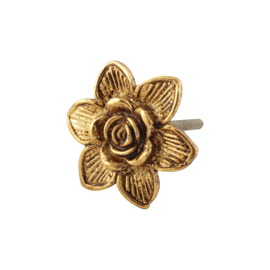 Metal Knob - Golden Rose