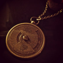 Load image into Gallery viewer, Gregorian Antique Bronze Nautical Calendar Necklace
