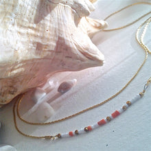 Load image into Gallery viewer, Thomson Hand Cut Heishi Bead Double Strand Necklace - Peach Palette
