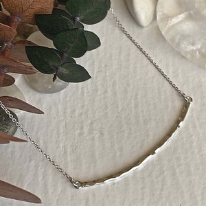 Alma Hammered Bar Charm Necklace