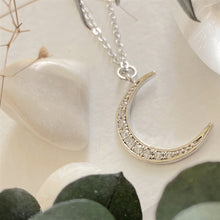 Load image into Gallery viewer, La Lune Rhinestone Moon Charm Necklace
