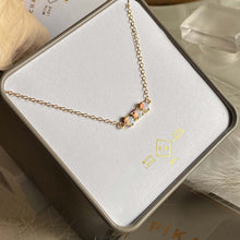 Load image into Gallery viewer, Three Sisters Triple Fire Opal Pendant Necklace - Gold
