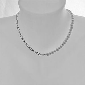 Champs - Élysées Freshwater Pearl and Gold Paperclip Chain Necklace