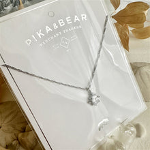 Load image into Gallery viewer, Cindel Teardrop Charm Necklace with Zircon Baguettes
