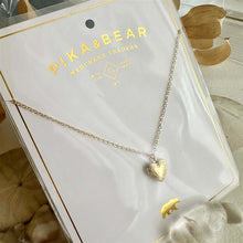 Load image into Gallery viewer, Elizabeth Vintage Heart Shaped Locket Charm Necklace in Raw Brass
