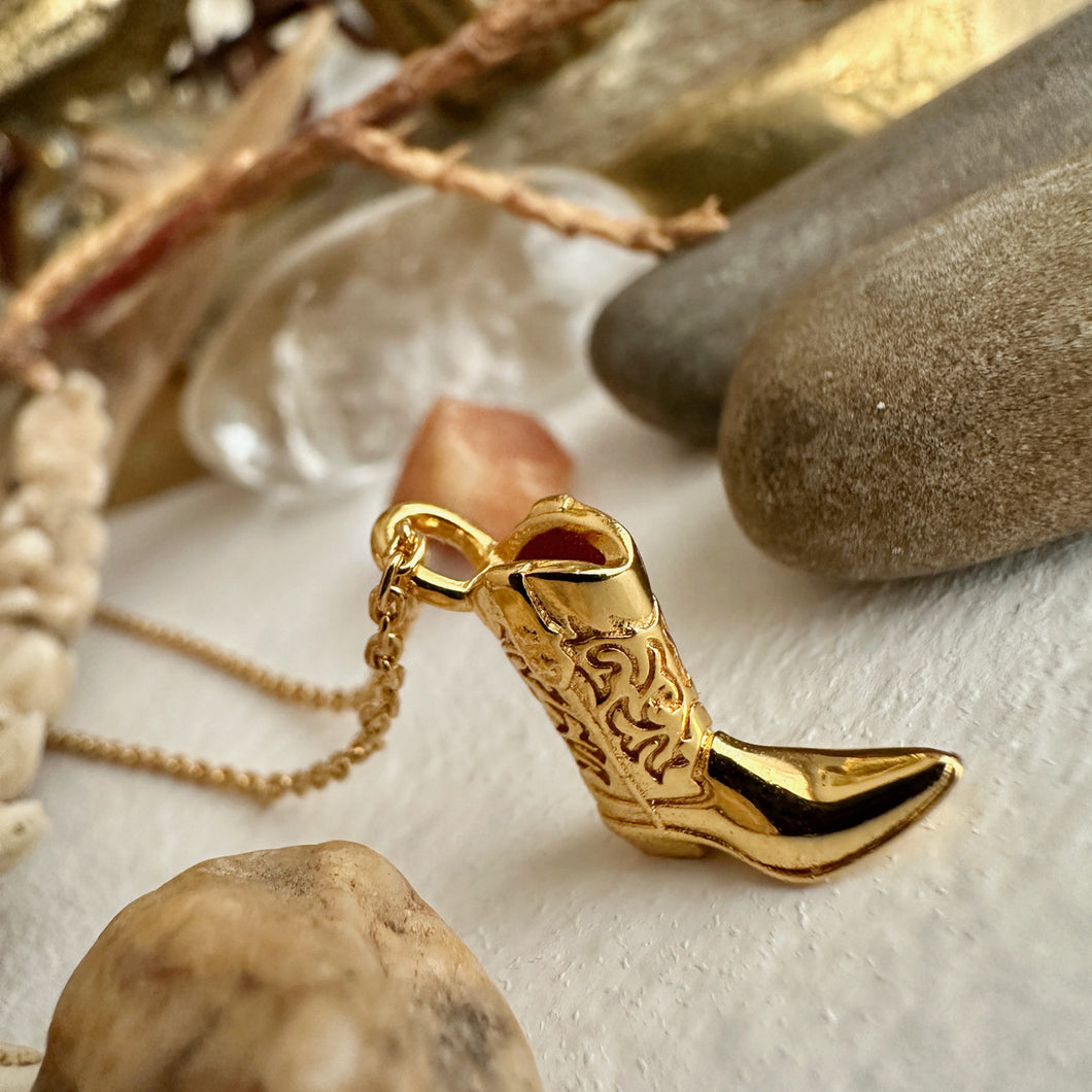 Dolly Cowboy Boot Charm Necklace