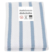 Load image into Gallery viewer, Basketweave Dishcloth, Set of 2  - Slate Blue
