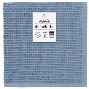 Ripple Dishcloths Set of 2 - Slate Blue