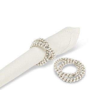 Napkin Ring, Set of 2 - Intertwined Pearl & Jewel