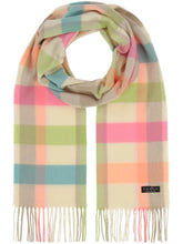 Load image into Gallery viewer, Small Check Design Cashmink Scarf - Marshmallow
