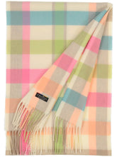 Load image into Gallery viewer, Small Check Design Cashmink Scarf - Marshmallow
