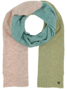 Block Pattern Knitted Scarf - Powder Mint