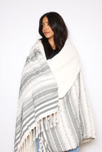 Load image into Gallery viewer, Ophelia Fleece Throw - Black Stripe
