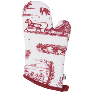 Oven Mitt - Winter Toile