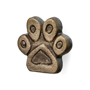 Paw Print Cast Iron Knob - Antique Brass