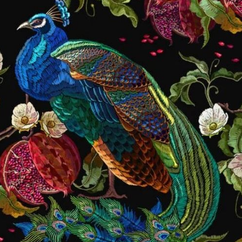 Peacock Decoupage Paper - 2 Sizes