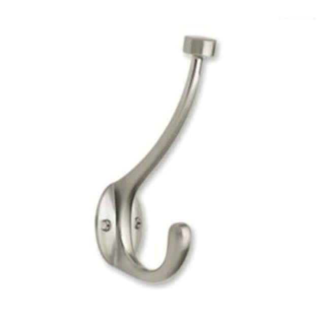 Pilltop Hook Two Prong Brushed Satin Nickel - 5 5/8