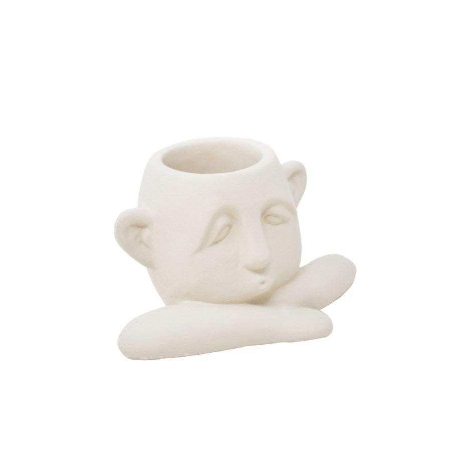 Pouty Sam Planter - Cream