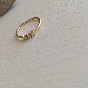 Three Sisters Triplet Opal Ring - Gold Vermeil