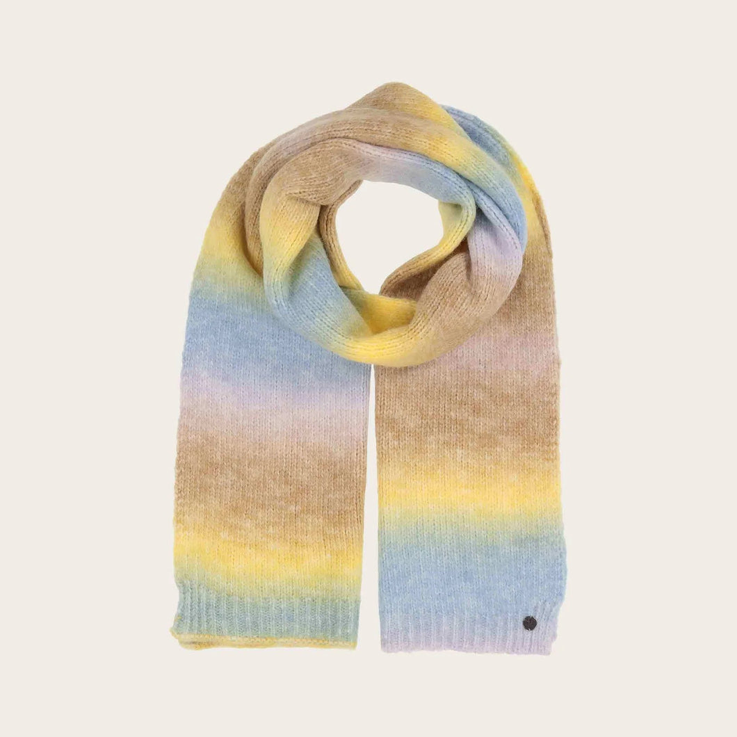Rainbow Knitted Scarf Colour Gradient - Cloudy Turquoise