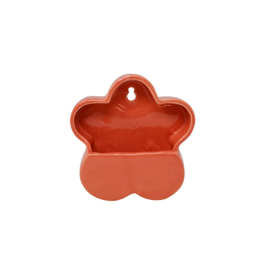 Red Flower Wall Planter