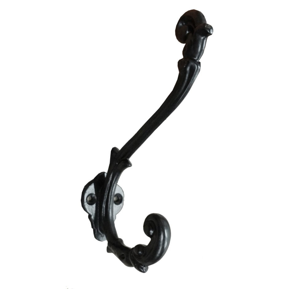 Reve Double Hook, Cast Iron - Black