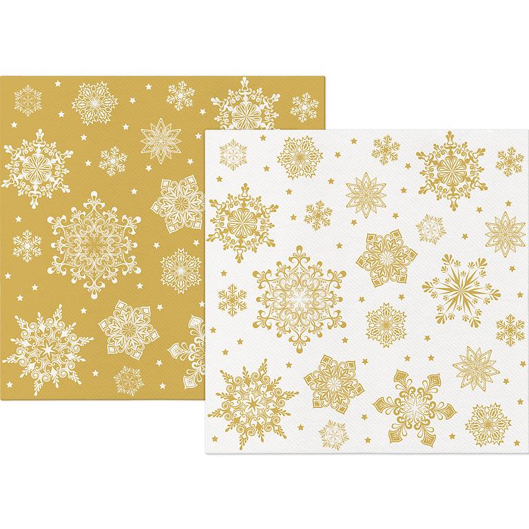 Reversible Dinner Napkins - Snowflakes