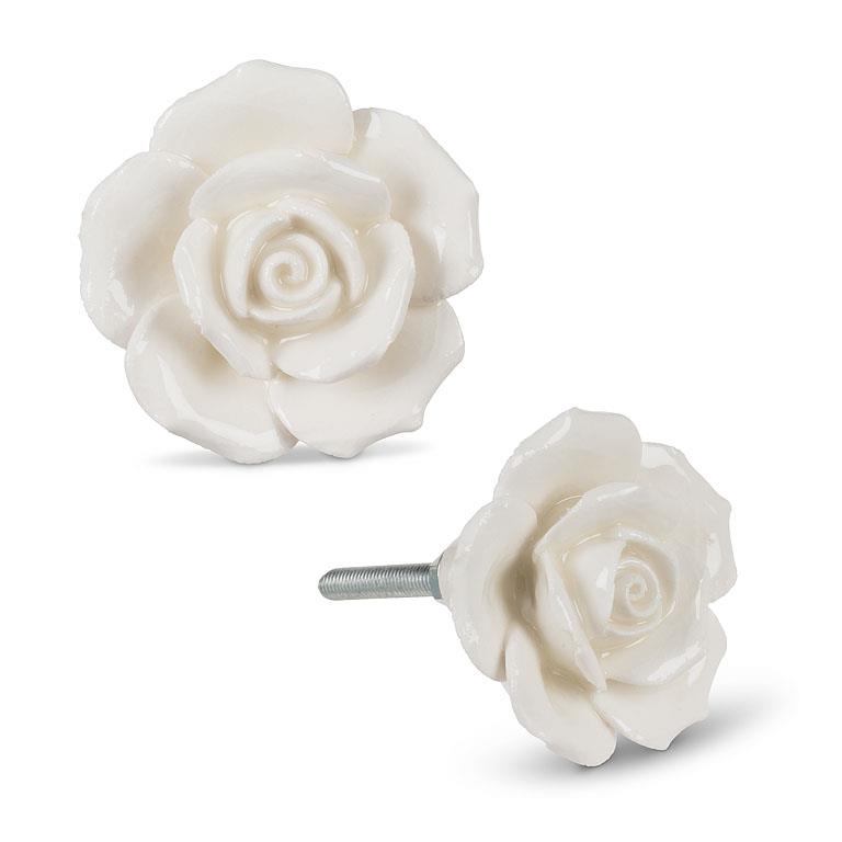 Rosette Knob - White