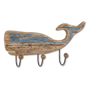 Rustic Whale Triple Wall Hook