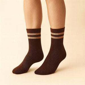 Bettega Classic Crew Socks with Stripe Detail