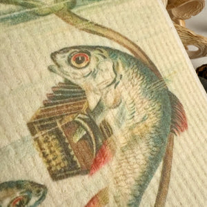 Swedish Dish Cloth - Serenade Fish & Accordion