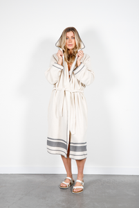 Hawthorne Robe - Natural/Grey