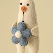 Load image into Gallery viewer, Blossom Bunny Felt Ornament - Blue
