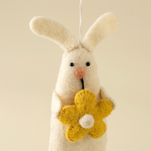 Load image into Gallery viewer, Blossom Bunny Felt Ornament - Yellow
