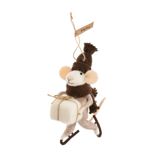 Skating Sidney Mouse Holiday Ornament