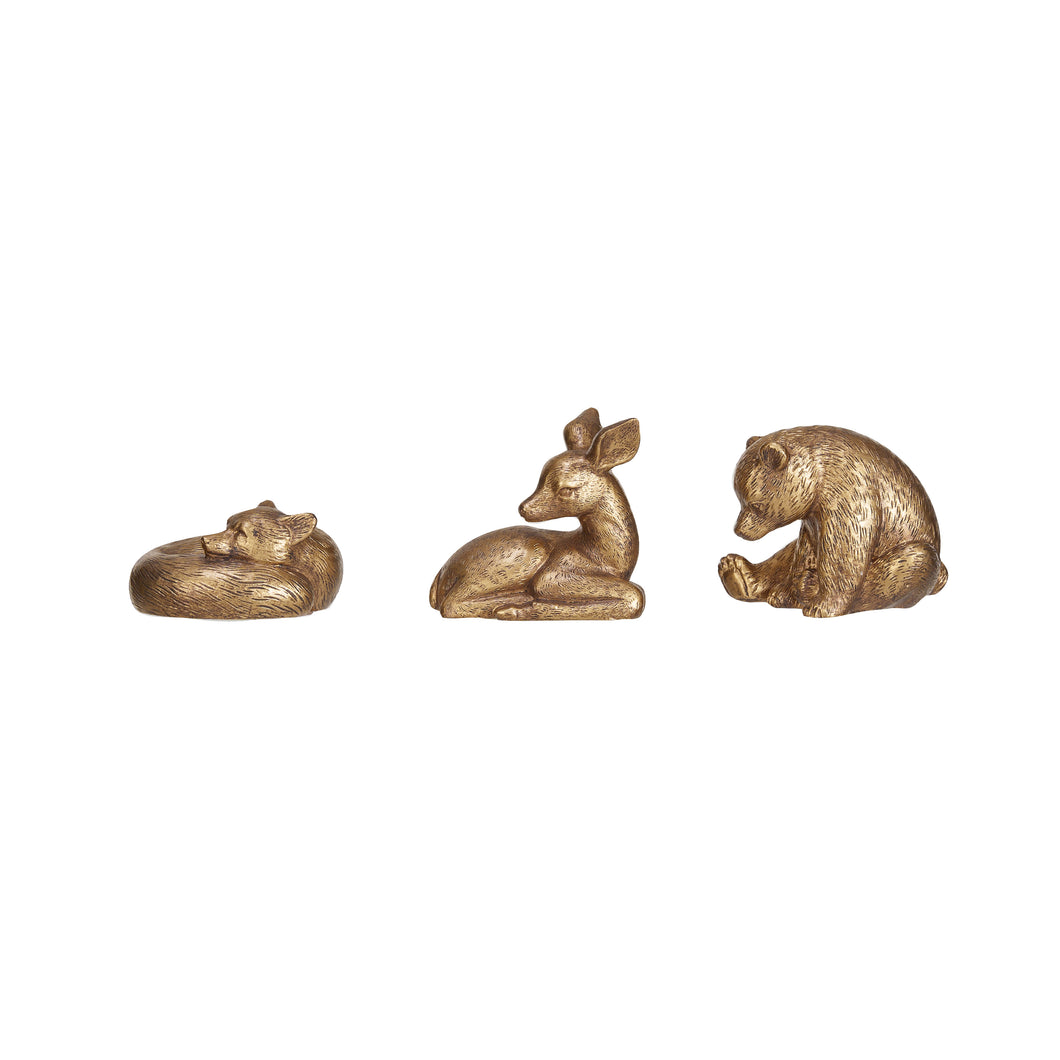 Sleepy Animal - Antique Gold Finish