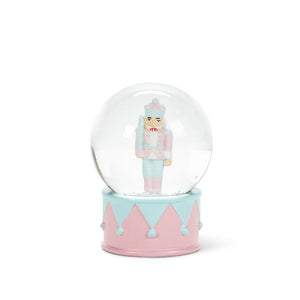 Small Pastel Nutcracker Snow Globe - Pink/Blue