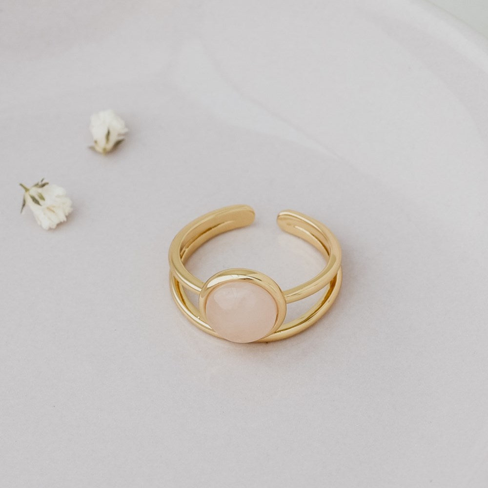 Sophia Ring, Gold - Rose Quartz