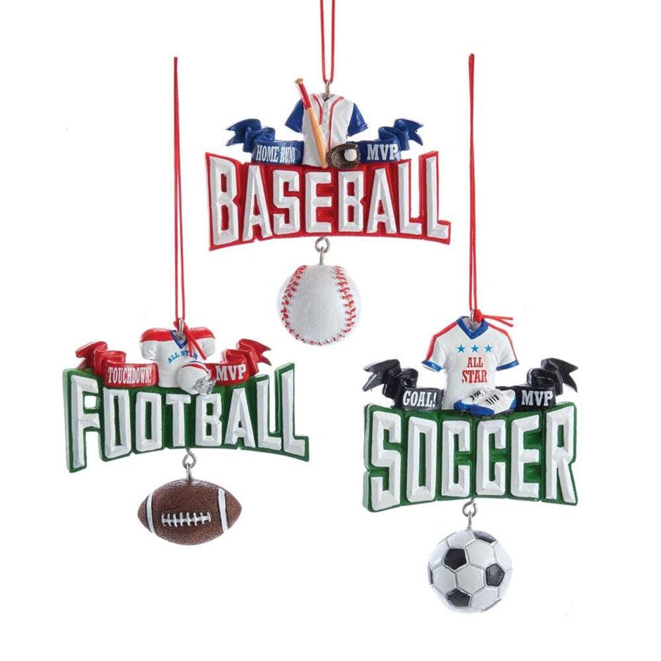 Sports Ornament - 3 Assorted