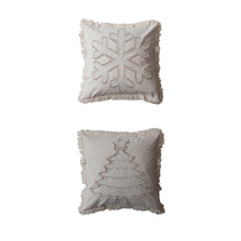 Load image into Gallery viewer, Square Detailed Christmas Pillows - White
