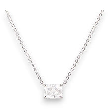 Load image into Gallery viewer, Square Pendant Necklace - White Gold Plated Sterling Silver
