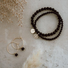 Load image into Gallery viewer, Bellamy Hoops, Matte Black Onyx - Gold
